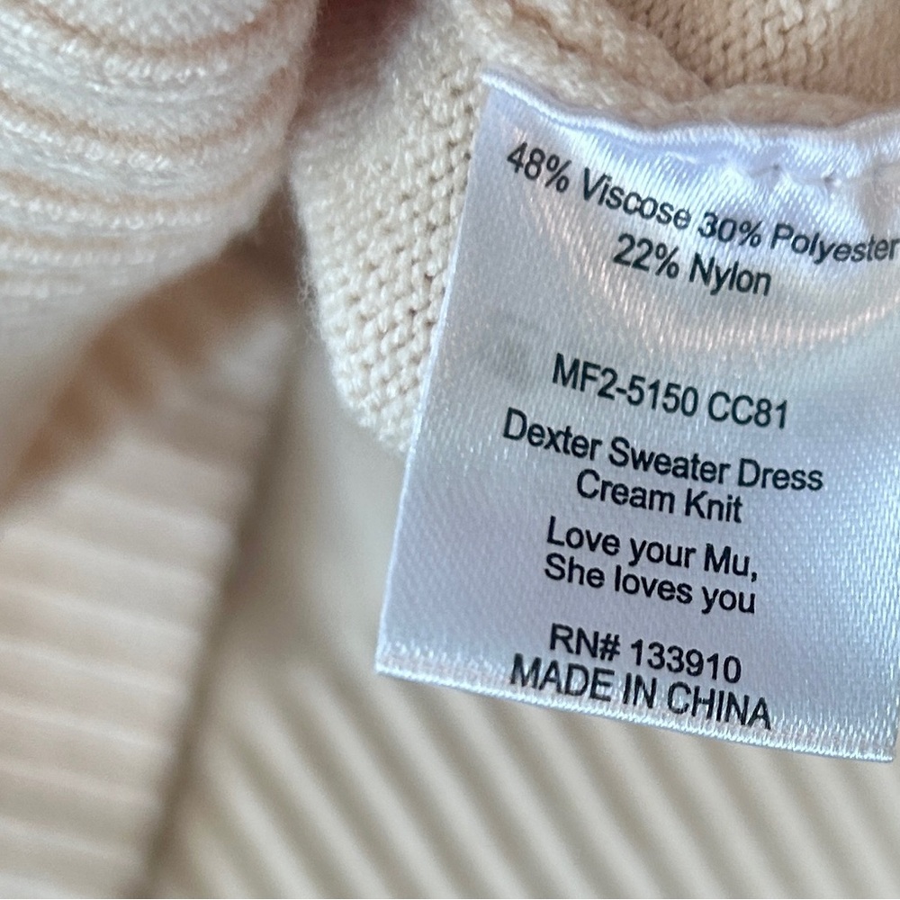 Show Me Your MuMu - Dexter Sweater Dress - Cream Knit Extra Small - Picture 7 of 10